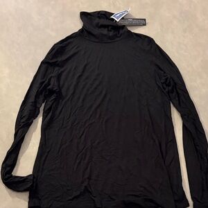 Tahari Modal Black Long Sleeve Turtleneck Top